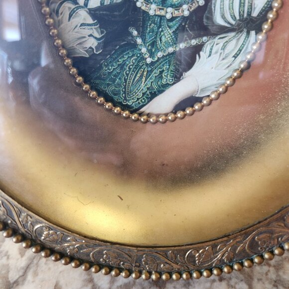 Hard to find Antique Oval Framed Portrait Of Anne Maria of Austria With Ornate B - Picture 5 of 9